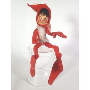 Annalee elf doll Christmas decoration collectible 1971 Felt doll red elf